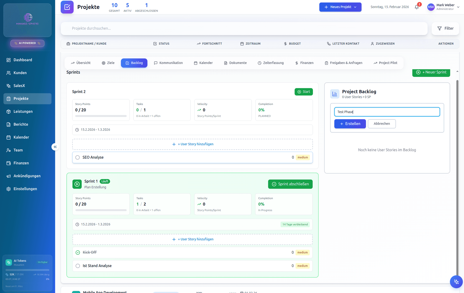 Full control over every project step